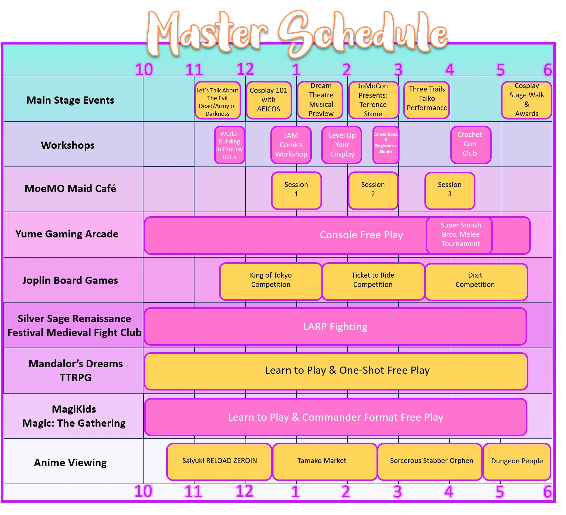 Master Schedule